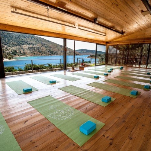The yoga room at Evia Silence The yoga room at Evia Silence